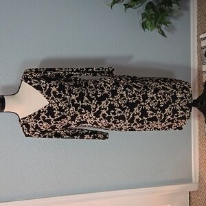 Lauren Ralph Lauren Black and Cream Midi Dress